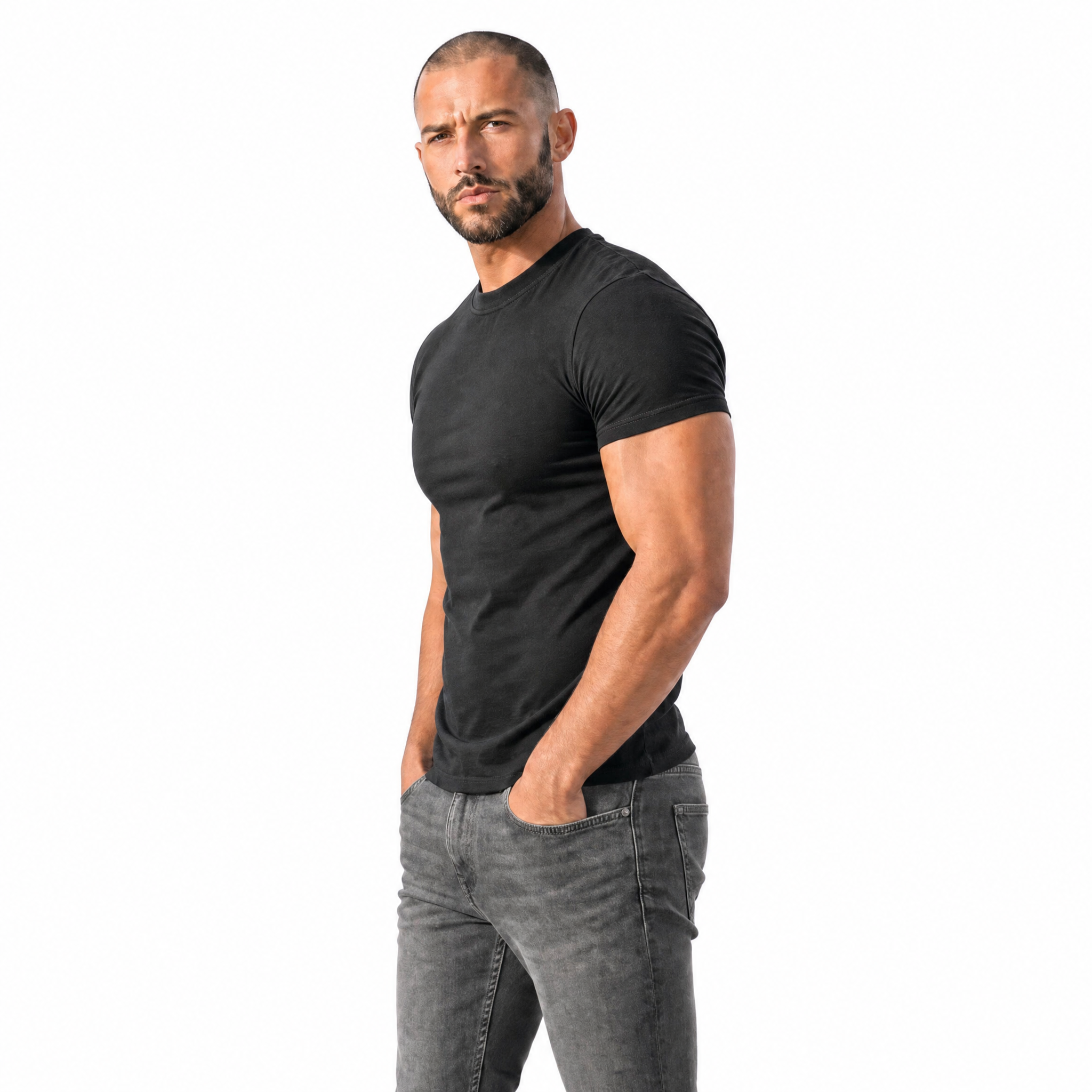 CAMISETA SCULPTED FIT PREMIUM BLACK