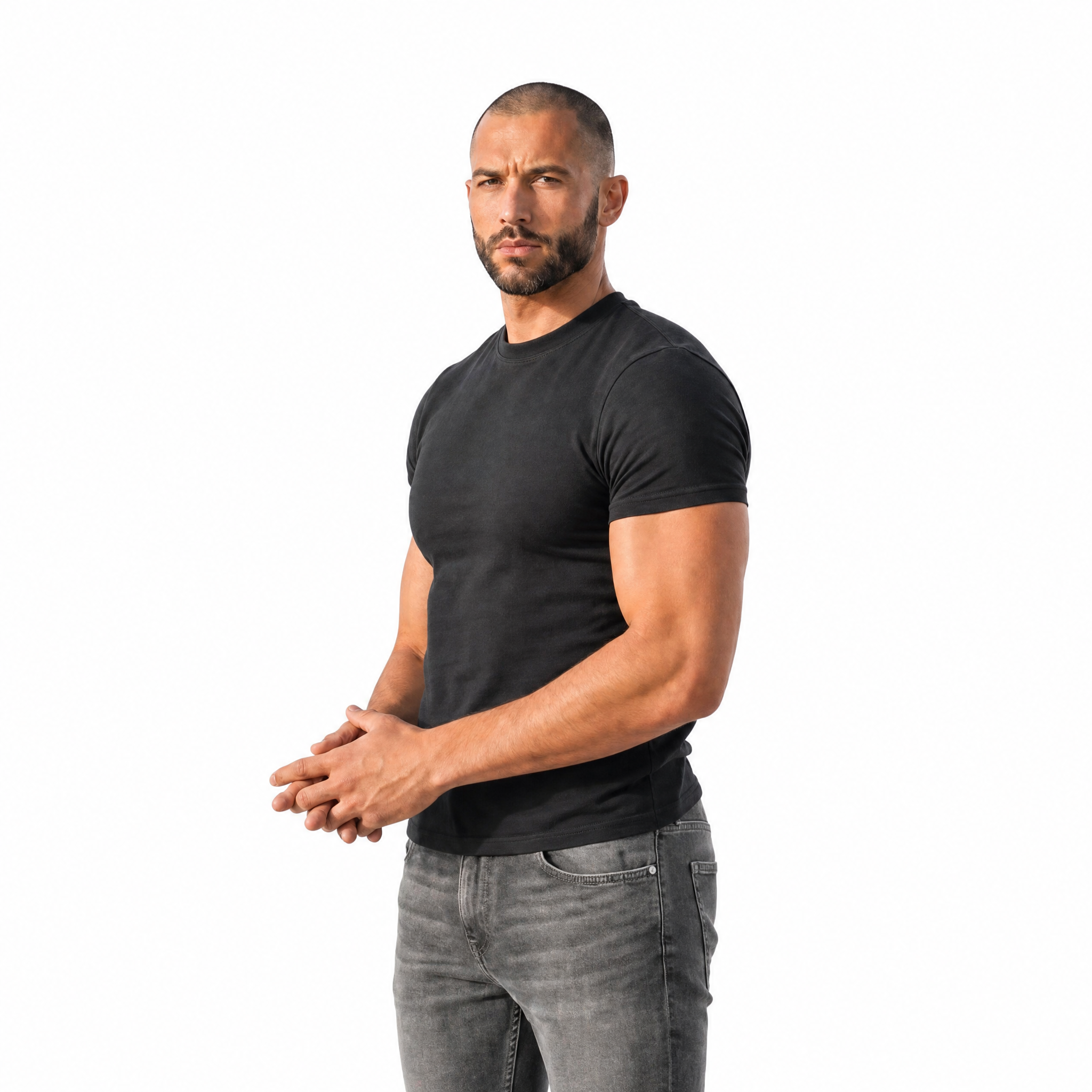CAMISETA SCULPTED FIT PREMIUM BLACK